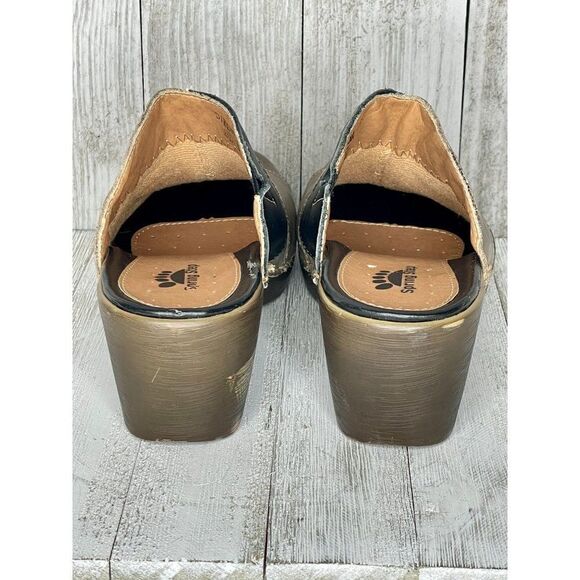 Vintage Spring Step Leather Two Tone Patchwork Clogs Size 37 - Picture 5 of 11
